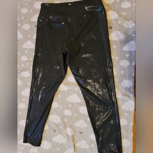 Pink Active black shimmer leggings size L